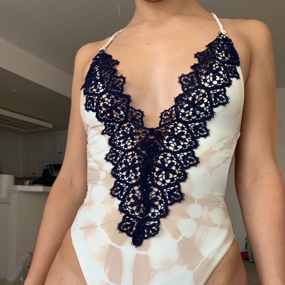 brand new blue life one piece bathing suit